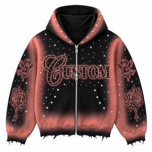 Vente en gros de sweats à capuche personnalisés à double couche, en molleton épais, pour les marques de streetwear américaines, faible MOQ - Product Image 1