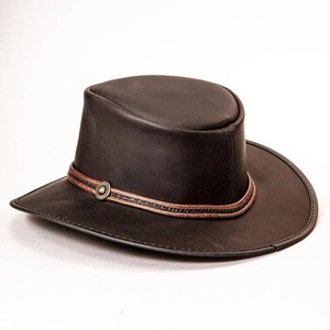 Sombrero de Vaquero de Cuero Marrón Oscuro Personalizado de Alta Calidad para Hombre, Sombrero Western de Ala Ancha, Proveedor Mayorista OEM - Product Image 4