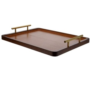 Plateau de service en bois au design en rotin de forme arrondie, idéal pour les hôtels, la maison, la cuisine et autres événements, plateau de service pour la restauration rapide, fait main - Product Image 5