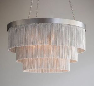 Lustre suspendu en macramé moderne en fer, noir, avec pompons, fait main, écologique, léger, pour intérieur, maison, Diwali, Ramadan - Product Image 3