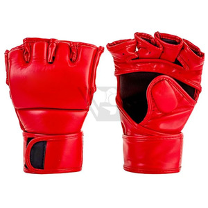 ถุงมือ MMA แบบครึ่งนิ้ว สีดำด้าน สำหรับฝึกซ้อม ต่อสู้ ชกมวย มวยไทย ระบายอากาศได้ดี หนังน้ำหนักเบา ปรับแต่งการปิดผนึกได้ - Product Image 1