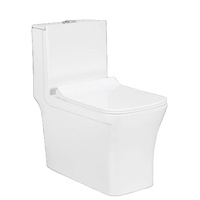 WC monobloc en céramique moderne avec chasse d'eau double S-trap, siège chauffant à télécommande inclus
