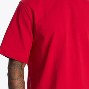 T-shirt à manches courtes pour homme rouge, 100% coton jersey, col rond, coupe classique, logo sur le devant, style décontracté, couleur unie - Product Image 3