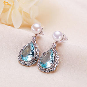 Bijoux Zhuji, vente en gros haut de gamme, boucles d'oreilles en forme de goutte d'eau Liujing S925, perles d'eau douce véritables, boucles d'oreilles pendantes, bijoux de niche à la mode - Product Image 3