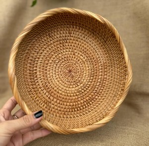 Bandeja de Servir de Ratán Tejida a Mano, Natural, Premium, Organizador de Almacenamiento para Cocina y Hogar, Ideal para Regalo - Product Image 4