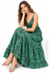 Plus Size Silk <b>Hawaiian</b> Polynesian Tribal Pattern Women's Maxi <b>Dress</b> Summer Party Holiday Wear - Product Image 5