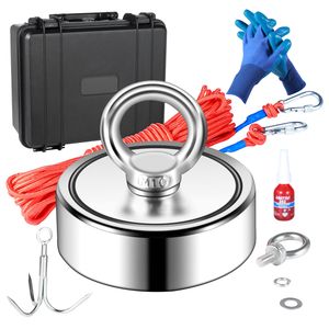 Magnete al Neodimio a Doppia Faccia da 1200 libbre, Diametro 2,95 Pollici, con Corda da 65 Piedi - Kit Pesca Magnetica Resistente, Attrezzi e Accessori per la Pesca - Product Image 1