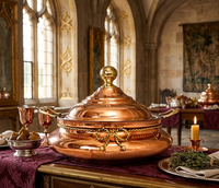 Ensemble de Buffet personnalisé en cuivre et acier, support rond, Buffet rond moderne, Buffet rond pour Restaurants