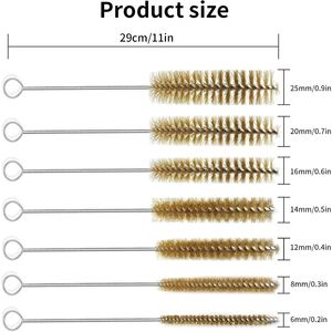 Set di 7 Spazzole in Filo di Ottone da 11 Pollici per Pulizia Bottiglie, Tubi e Fori - Product Image 3