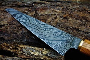 Cuchillo de chef japonés, cuchillo de cocina japonés, cuchillo para deshuesar, acero de Damasco, cuchillo japonés, cuchillo Honesuki, cuchillo para filetear - Product Image 6