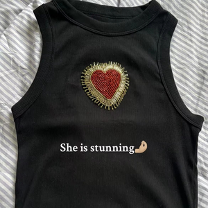 Wholesale New Women's Custom <b>Sequin</b> American Baseball Cotton Summer Tank <b>Top</b> Casual Breathable Game Day <b>Top</b> - Product Image 1