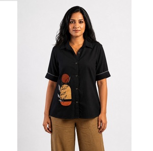 Top Selling Cotton <b>Shirt</b> for Women Soft Anti Wrinkle Lightweight Elegant Casual Wear Wholesale Clothing Supplier from India - Product Image 1