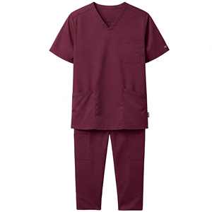 Unisex <b>Scrub</b> Set V-Neck Top With Pockets And Matching Pants Hospital Uniforms Polyester Woven Fabric - Product Image 6