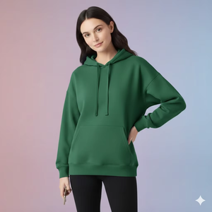 Sudadera Oversize para Mujer, Suave, de Fibra de Bambú Cepillada, Informal, Holgada, Cálida, para Invierno, Estilo Urbano, para Uso Diario - Product Image 1