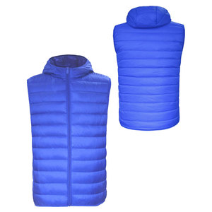 Chaleco Acolchado Grueso Azul para Hombre con Capucha, Forro de Sherpa y Ribete de Piel - Fabricante Personalizable - Product Image 6