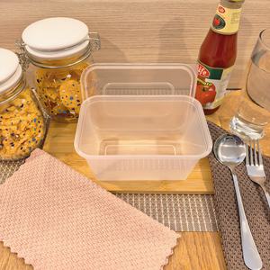 ภาชนะ PP ทรงสี่เหลี่ยมขนาด 1000 มล. ฝาปิดป้องกันการรั่วซึม เป็นมิตรกับสิ่งแวดล้อม ใช้กับไมโครเวฟได้ ปลอดสาร BPA ย่อยสลายได้ เหมาะสำหรับอาหารแบบกลับบ้าน คุณภาพพรีเมียม - Product Image 1