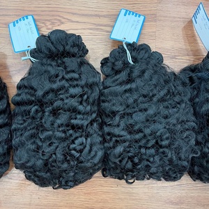 Factory Price 100% High Quality Fuzz Curly Vietnamese Hair Extensions Weft Super Flowy No Shedidng No <b>Tangles</b> Ready to Ship - Product Image 2