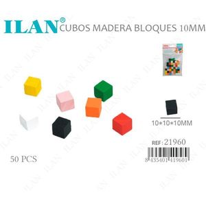 Cubi di legno ILAN 10x10x10mm 50 pezzi per artigianato ed educazione - Product Image 3