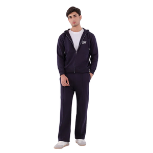 Sweat à capuche zippé bleu marine personnalisé avec logo pour femme, en molleton épais, avec cordon de serrage, style streetwear, vente en gros - Product Image 2