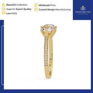 Distribuidor Confiable que Vende Anillos de Diamantes Solitarios de Plata de Ley 925 Hechos a Mano de Primera Calidad, Disponibles con Claridad VVS - Product Image 3