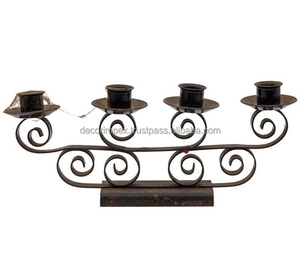 Tique en métal caractère abstrait serveur Sculpture bougeoir cor Iron Art tasses en verre et T-light touche décorative à n'importe quelle pièce - Product Image 5