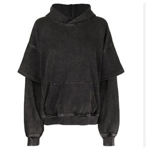 Sudadera con Capucha de Doble Capa para Hombre, Estilo Casual Urbano, Forro Polar Grueso para Invierno, con Logotipo Personalizado, Fabricación OEM ODM - Product Image 1