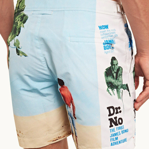 Short de bain décontracté pour homme, motif James Bond Dr. No, sublimation, séchage rapide, taille mi-haute, braguette boutonnée, longueur courte, 100 % polyester - Product Image 4