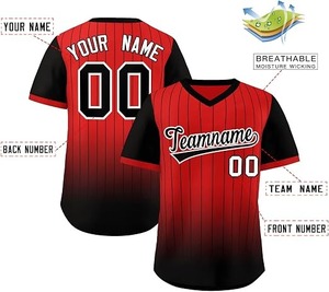 Maillot de baseball personnalisé à col en V, chemises de sport à rayures style hip-hop, nom et numéro personnalisés pour hommes/femmes/jeunes - Product Image 6