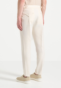 <span class=keywords><strong>Pantaloni</strong></span> Jogger da Uomo in Cotone Crema, Vita Elastica, Gamba Dritta, Leggeri e Traspiranti con Tasche Laterali, Stile Primaverile - Product Image 5