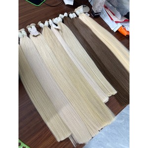 ผมต่อสีบลอนด์ประกายเทา แบบเส้นผมมนุษย์แท้  ถักสองชั้นด้วยเครื่องจักร  แบบ Remy  ผมอินเดียบริสุทธิ์  แบบเป็นมัด - Product Image 5