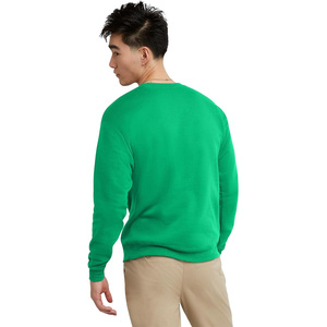 Sweat-shirt classique pour homme en molleton de coton vert confortable, style streetwear - Product Image 2