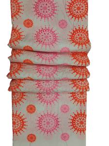 ผ้าฝ้ายทอเนื้อนุ่มระบายอากาศได้ดี พร้อมลายพิมพ์ดอกไม้ สำหรับตัดเย็บชุดเด็กหญิงและสตรี (สีชมพูนีออนส้ม) - Product Image 4