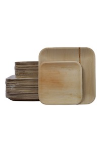 Luxury Quality Organic Look Areca Palm Leaf <b>Plates</b> with Natural <b>Disposable</b> Tableware for Special Occasion Weddings & Events Use - Product Image 2