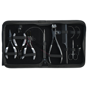Kit de herramientas para extensiones de cabello negro con removedor de microanillos, alicates de crimpado, gancho para extraer cabello, enhebrador de bucles, peine de cola y agujas de coser - Product Image 6