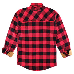 Chemise en flanelle pour homme de haute qualité, épaisse, à carreaux rouges Buffalo, manches longues, en coton brossé, décontractée, à boutons, pour le travail - Product Image 5