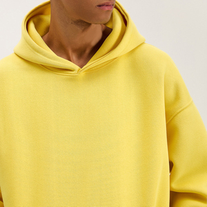 OEM High Quality Cotton Regular Fit Solid Front Logo <b>Thick</b> <b>Fleece</b> Drop Shoulder Pullover Custom Men Hoodies Manufacturer - Product Image 4