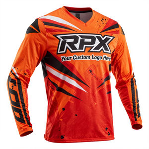 Custom Plus Size Long Sleeve Digital Print Windproof Motocross Jersey <b>Flame</b> Retardant Quick Dry Lightweight Motocross Jersey - Product Image 3