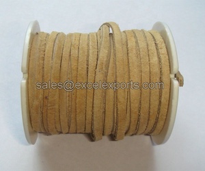 Cordones de cuero de gamuza azul azulado de 3mm al por mayor, rollos de 100m para la fabricación de joyas, correas trenzadas, cordones de zapatos - Product Image 2