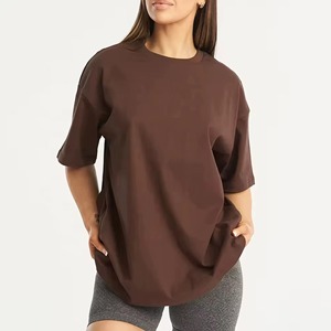 Camisetas Holgadas de Verano para Mujer al por Mayor con Logotipo Personalizado, Mezcla Suave de Algodón y Cachemira, Cuello Redondo - Product Image 6
