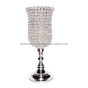 Hot Luxury <b>Silver</b> Crystal Beaded <b>Candle</b> <b>Holder</b> Hot Selling Decorative Metal Crafted Handmade <b>Candle</b> <b>Holder</b> for Table Decoration - Product Image 4