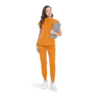 Unisex Classic Cotton <b>Scrub</b> <b>Sets</b> with Jersey Fabric Needle Detection Professional Medical Nurse Uniform for Hospital Use - Product Image 2