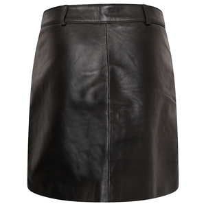Minifalda de Cuero Sintético PU de Cintura Alta para Mujer, con Cierre Frontal, Estilo Moto Brillante, para Todas las Temporadas - Product Image 2