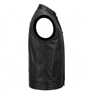 Custom Casual Canvas <b>Leather</b> Motorcycle Vest Men Club-Style Biker Sleeveless <b>Jacket</b> Heated Waterproof Windproof Winter - Product Image 2