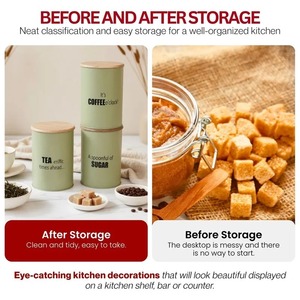 Factory Direct Wholesale Handcrafted <b>Stackable</b> Portable Metal Kitchen Canister Set Tea Coffee Sugar <b>Storage</b> <b>Containers</b> Vintage - Product Image 4