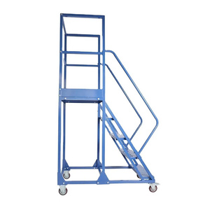 3 <b>Step</b> Tilt and Rolling Ladder Powder Coated Steel Safety Ladder Vietnam Manufacturer ISO Certified Industrial 500kg Load - Product Image 3