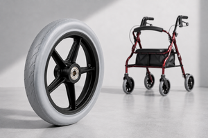 Ensemble de roues de remplacement Nova de 8 pouces en TPR, amortissantes, avec frein manuel, pour la réparation et l'entretien des déambulateurs - Product Image 3