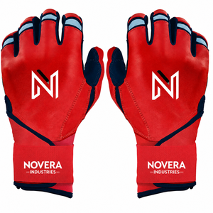 Gants de frappe de baseball personnalisés haut de gamme en cuir véritable, adhérence professionnelle, fabrication OEM ODM, fournisseur de marques privées - Product Image 3