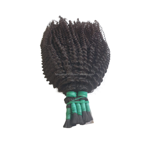 Bulk Hair 100% Human Remy Hair Extensions Cuticle Aligned Kinky Curly Soft Shiny <b>Tangled</b>-Free Indonesian Natural Hair Bundles - Product Image 5
