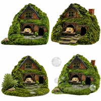 Abri écologique en résine pour reptiles, abri de jardin pour lézards, tortues, amphibiens, décoration de terrarium
