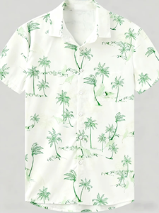Chemise hawaïenne pour homme, chemise décontractée unisexe à manches courtes boutonnée pour l'été et la plage, vêtements imprimés Palmshadow - Product Image 4